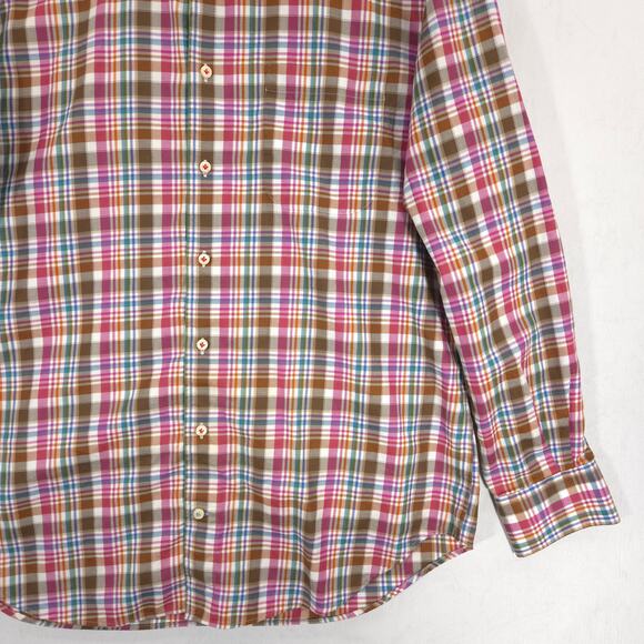 Peter Millar Shirt Mens L Multicolor Plaid Casual Preppy Long Sleeve Button Up - Picture 5 of 11